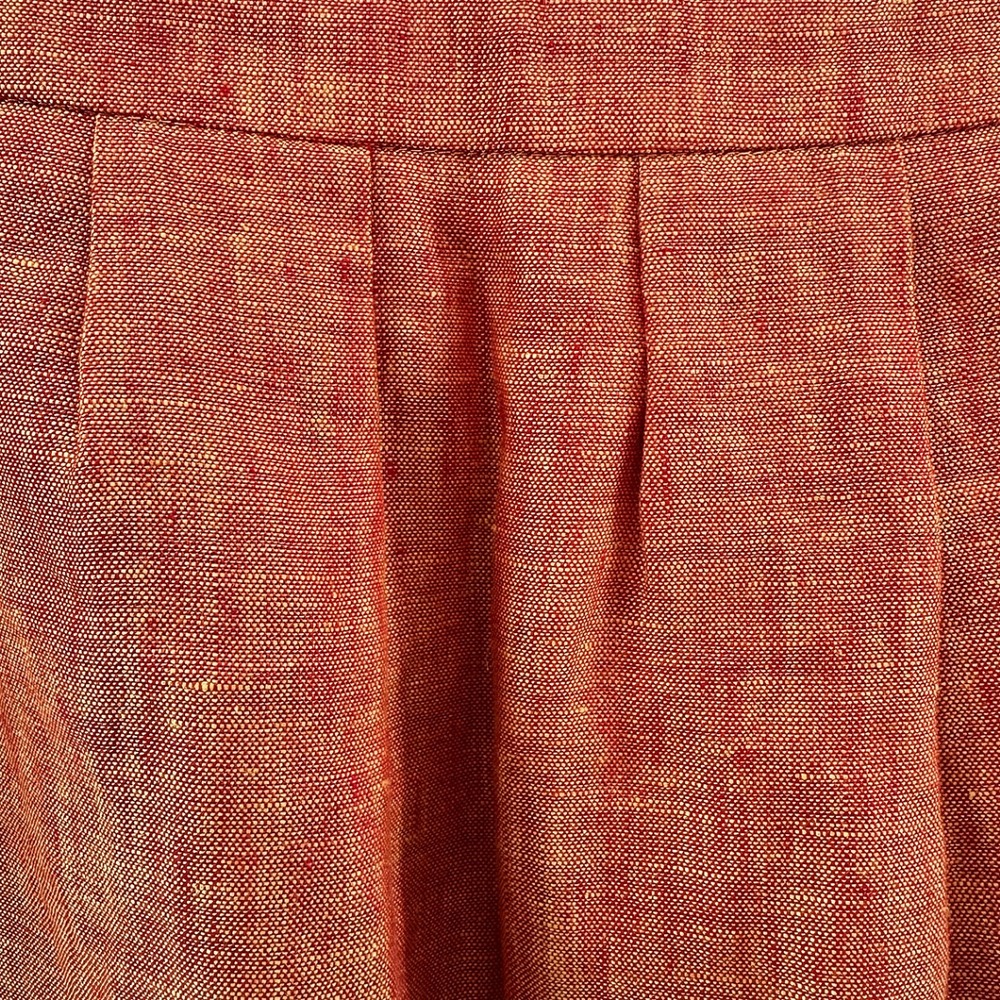 LUCA LUCA 100% Linen Italian Midi Skirt • 6 • orange • quiet luxury, silk lining - Picture 4 of 9
